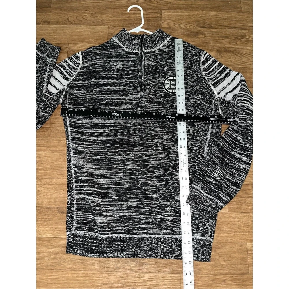 Boston Bruins Old Time Hockey Causeway Collection 1/4 Zip Sweater Gray Black XL